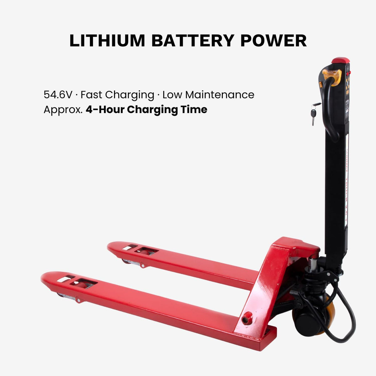 Electric Pallet Truck, 4,400 lb Capacity, Lithium Battery Walk-Behind Pallet Jack for Warehouses, Factories & Loading Docks, Electric Brake