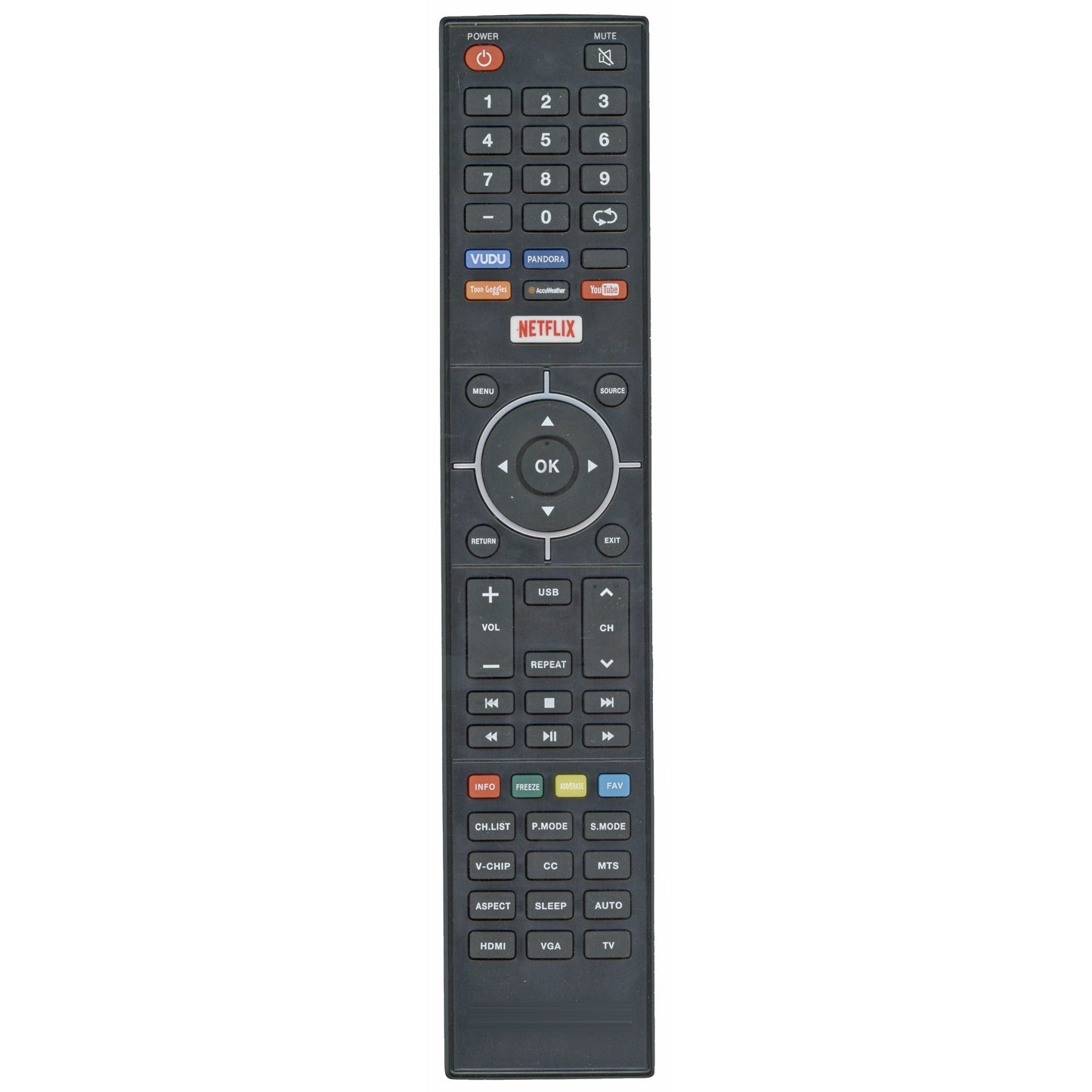 Element XHY-353-01/ROH TV Remote Control for ELEFJ, ELEFT, ELEFW, ELFW Series HDTV Models - 845-049-06B06