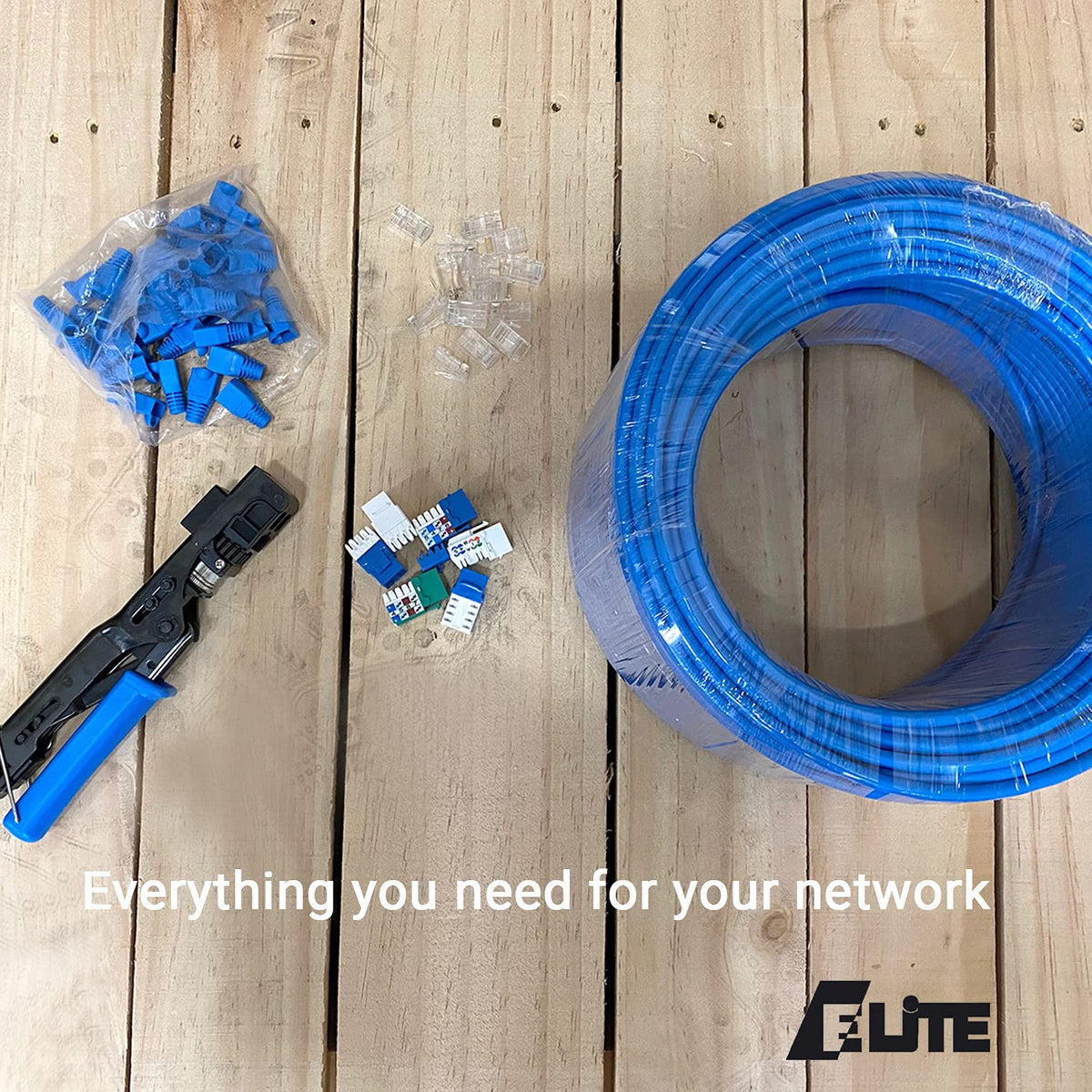 Elite 250ft. Cat6A Riser (CMR) Unshielded, 23AWG, 10Gb, Solid Bare Copper, 750MHz, UL Listed (Blue)