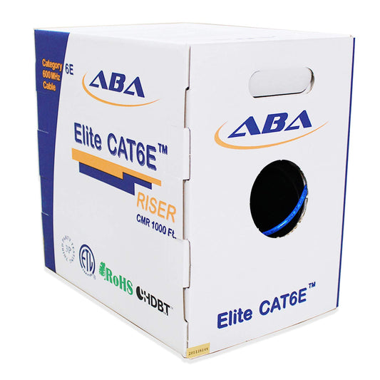 Elite Cat6 CMR Riser (CAT6e) Ethernet Cable 1000ft, 24AWG, Solid Bare Copper Wire, 600MHz, w/Spline(Noise Reducing Cross Separator), UL Certified, Bulk LAN Cable - Orange