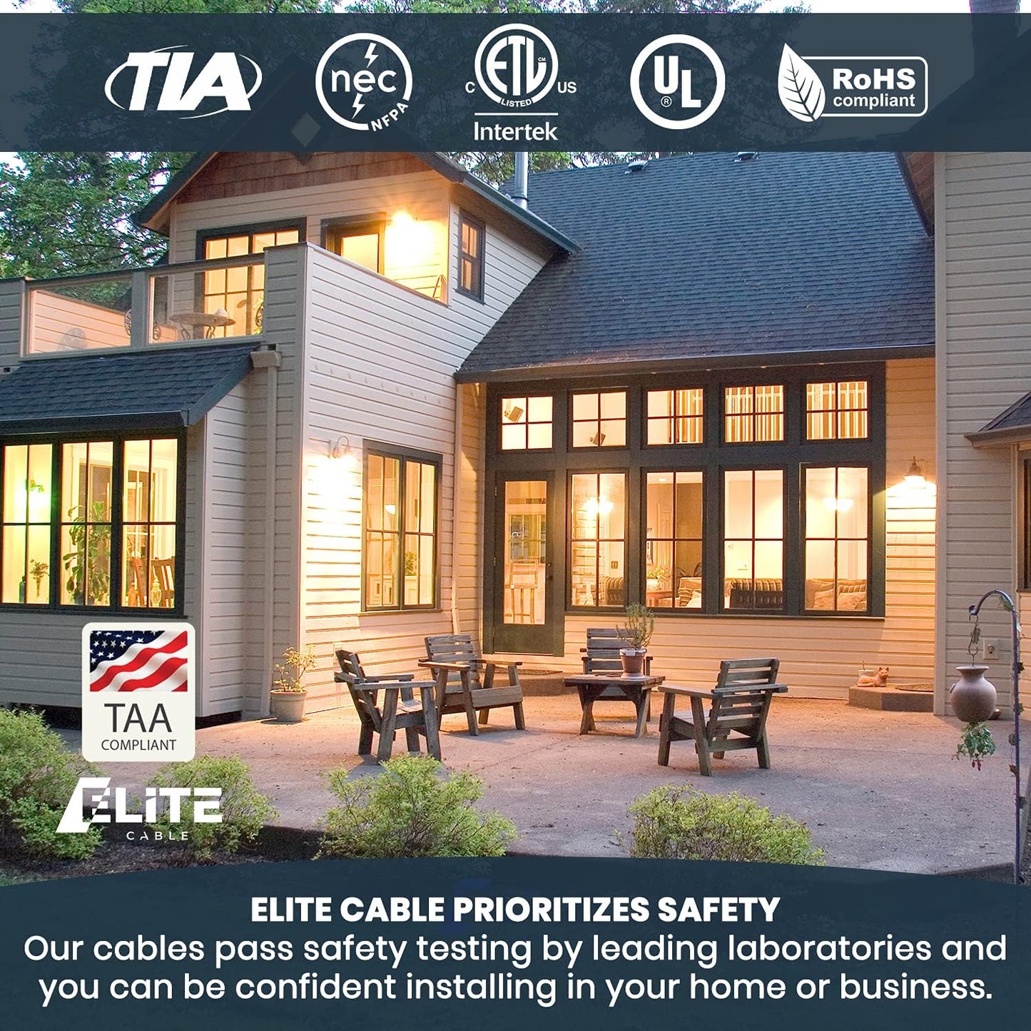Elite CAT7A Shielded Riser (CMR), Ethernet Cable 1000ft Reel, Shielded Foil Twisted Pair (S/FTP) 23AWG, Solid Pure Bare Copper, 1000MHz, UL Certified, Easy Pull, Bulk Networking Cable - White