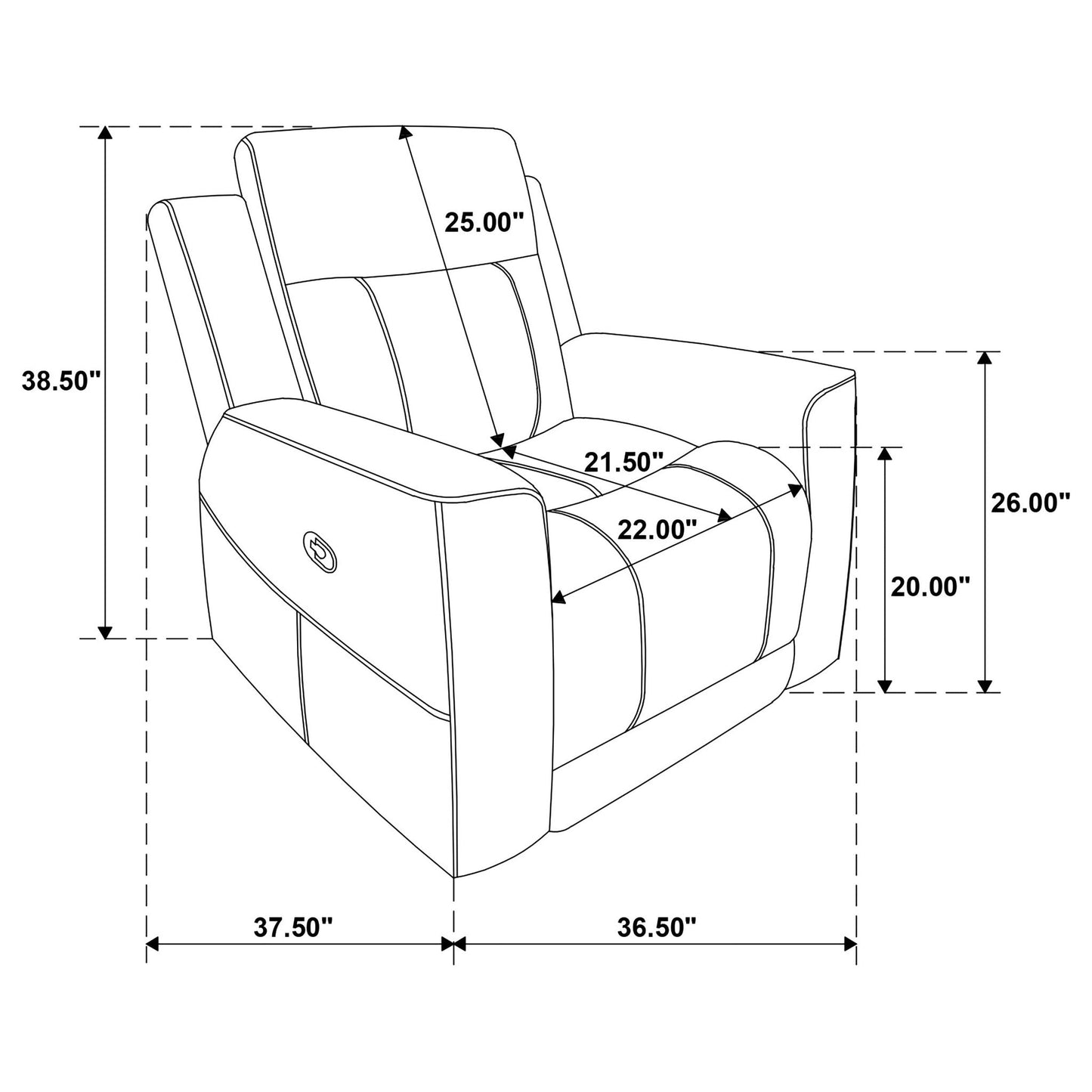 Slater - Upholstered Recliner Chair With Manual Recline - Taupe