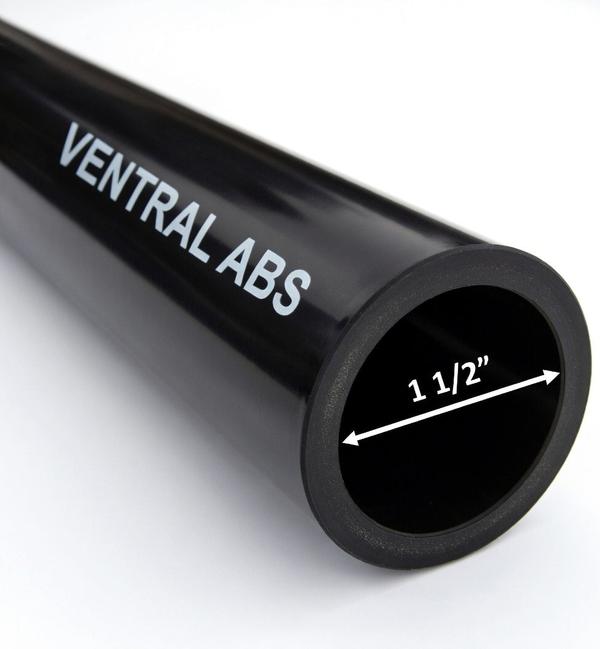 VENTRAL DWV Drain Pipe - Black ABS Custom Size and Length 1-1/2" (1.5) Inch