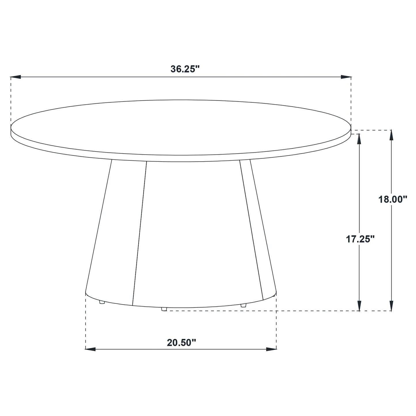Franklin 36-inch Round Pedestal Coffee Table Dark Brown