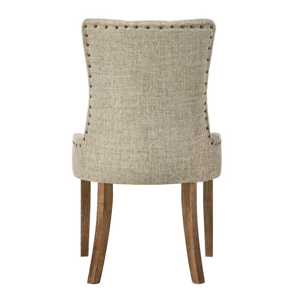 Yotam - Side Chair (Set of 2) - Beige Fabric & Salvaged Oak
