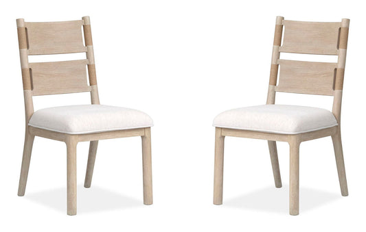 Sunset Cove - Upholstered Side Chair With Wood Back (Set of 2) - Sanibel Brown