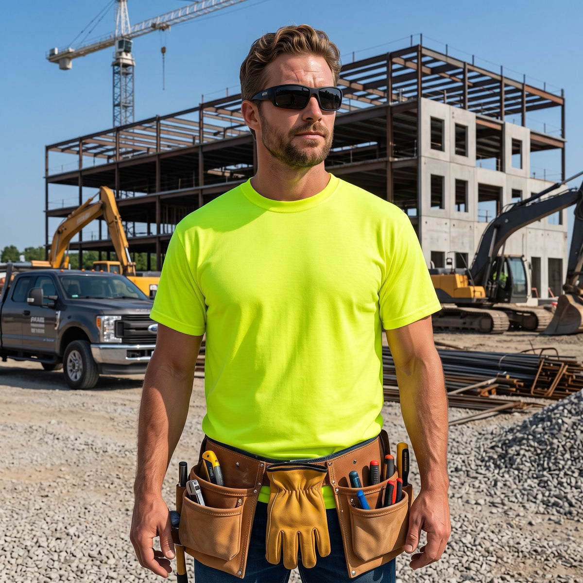 Jerzees 363M Short Sleeve Cotton T-Shirt | Safety Colors