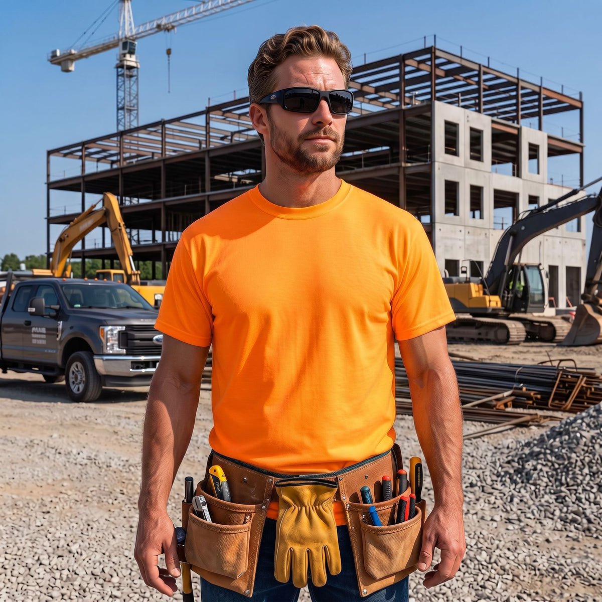 Jerzees 363M Short Sleeve Cotton T-Shirt | Safety Colors