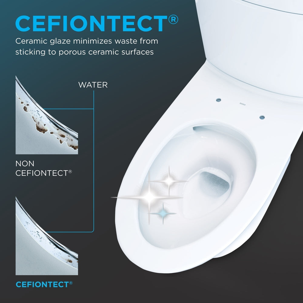 TOTO WASHLET+ Aquia IV One-Piece Dual Flush Toilet with Auto Flush S7A Bidet Seat, Cotton White