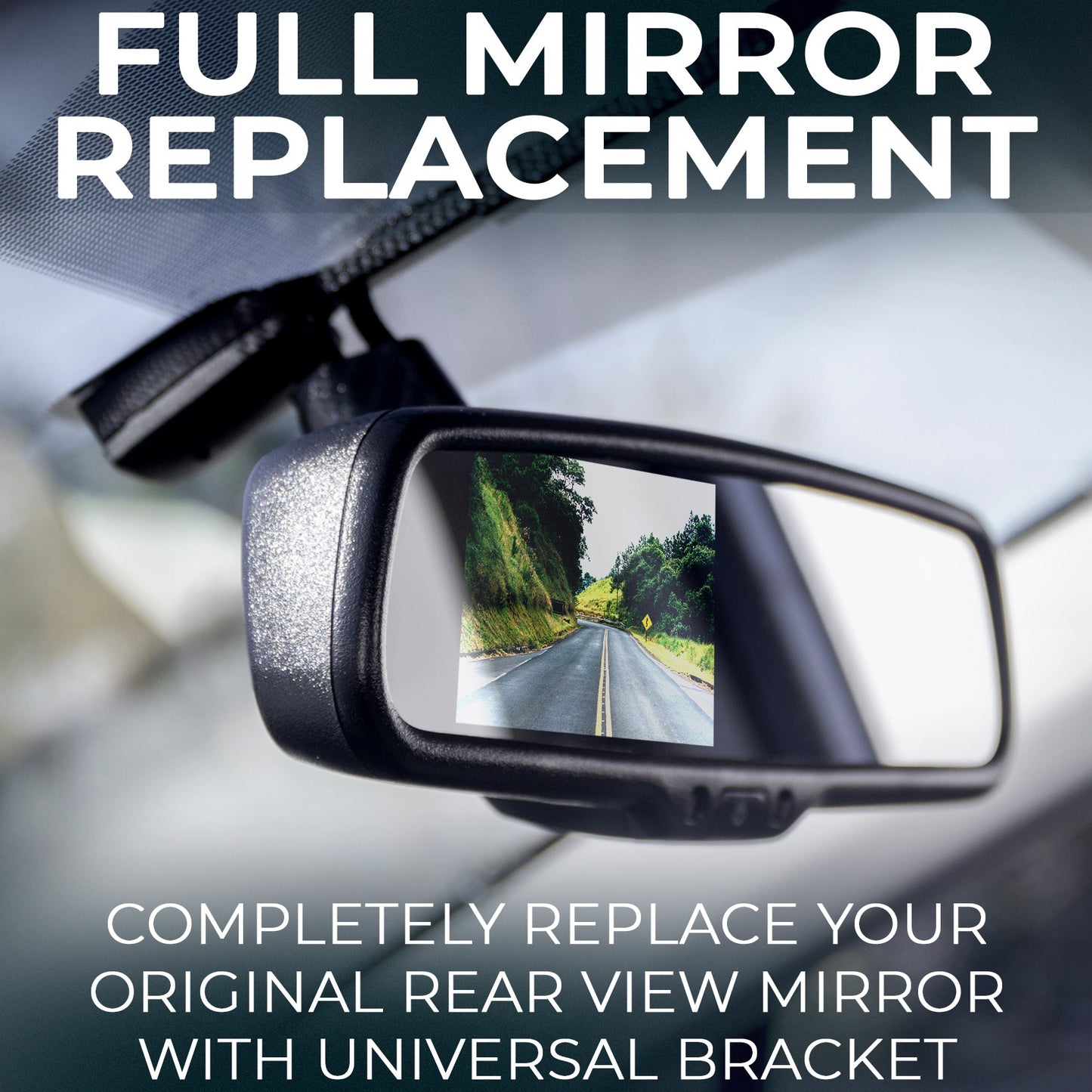 Master Tailgaters 10.5" Rear View Mirror with 4.3" LCD Screen | Ultra High Brightness | Rearview Universal Fit | Auto Adjusting Brightness LCD | Anti Glare | Full Mirror Replacement