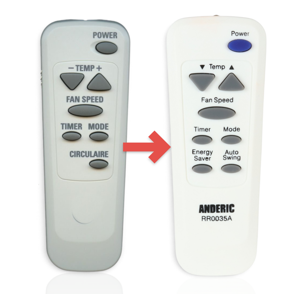 Anderic Substitute for GE General Electric 6711A20035H Air Conditioner Remote Control [RR0035A]