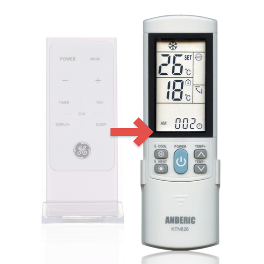 Anderic Substitute for GE General Electric RG15AB/E Window Air Conditioner Remote Control WJ26X25977 [KTN828]