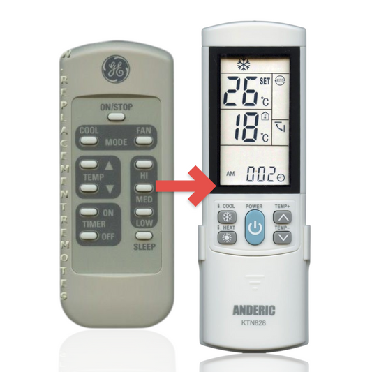 Anderic Substitute for GE General Electric WJ26X10152 Air Conditioner Remote Control [KTN828]