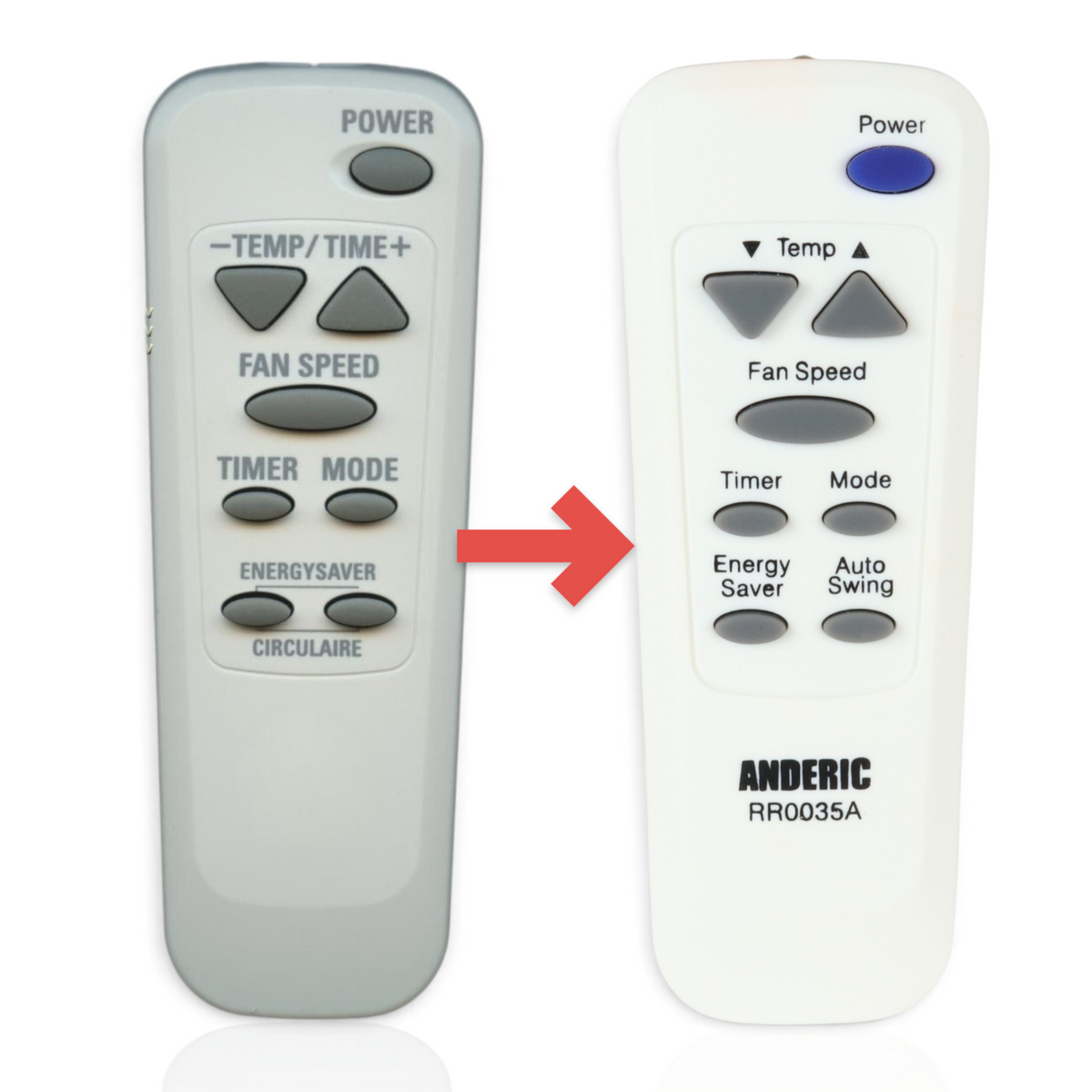 Anderic Substitute for GE General Electric WJ26X10154 Air Conditioner Remote Control [RR0035A]