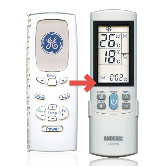 Anderic Substitute for GE General Electric WJ26X10354 Air Conditioner Remote Control [KTN828]