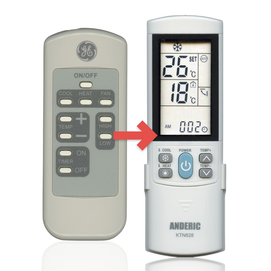 Anderic Substitute for GE General Electric WJ26X20432 In Window Air Conditioner Remote Control [KTN828]