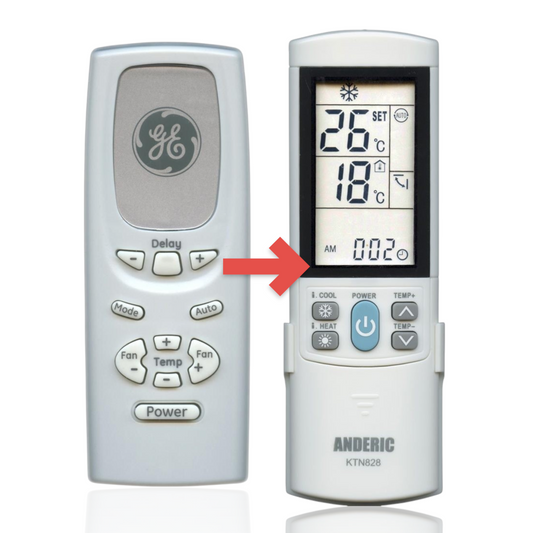 Anderic Substitute for GE General Electric WJ26X20522 Air Conditioner Remote Control [KTN828]