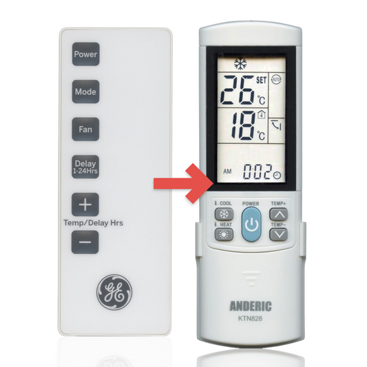 Anderic Substitute for GE General Electric WJ26X22103 Air Conditioner Remote Control [KTN828]