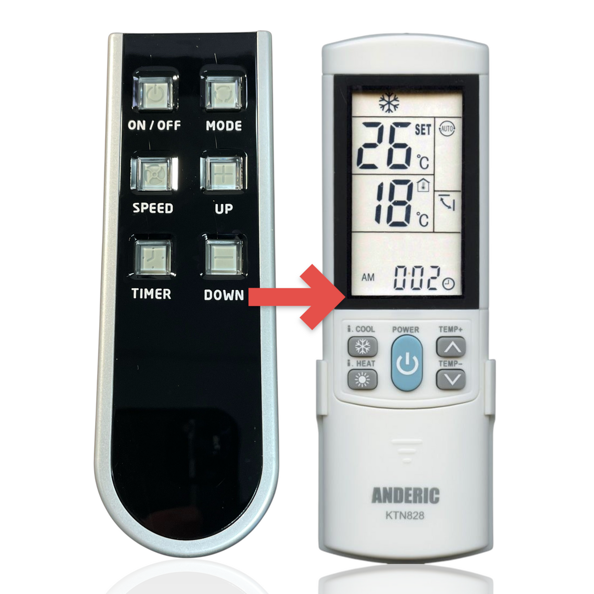 Anderic Substitute for GE General Electric WJ26X23991 Air Conditioner Remote Control [KTN828]