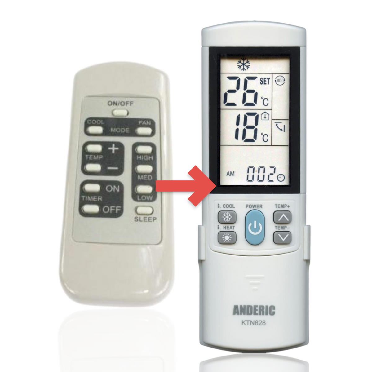 Anderic Substitute for GE General Electric WJ26X10364 Air Conditioner Remote Control [KTN828]