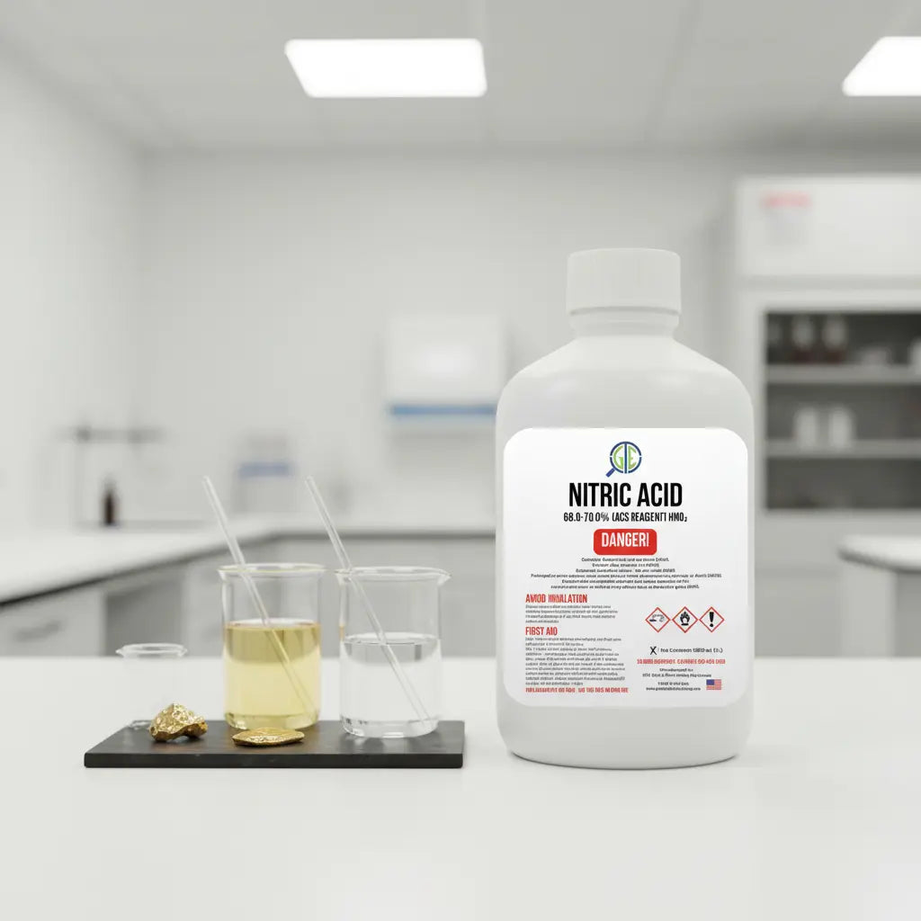 GTE Nitric Acid 70% – 32 oz (1000 mL) ACS Reagent Grade for Gold Refining