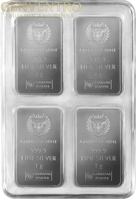 Germania Mint Silver MultiBar 100 X 1 Gram Silver Bars - Preorder