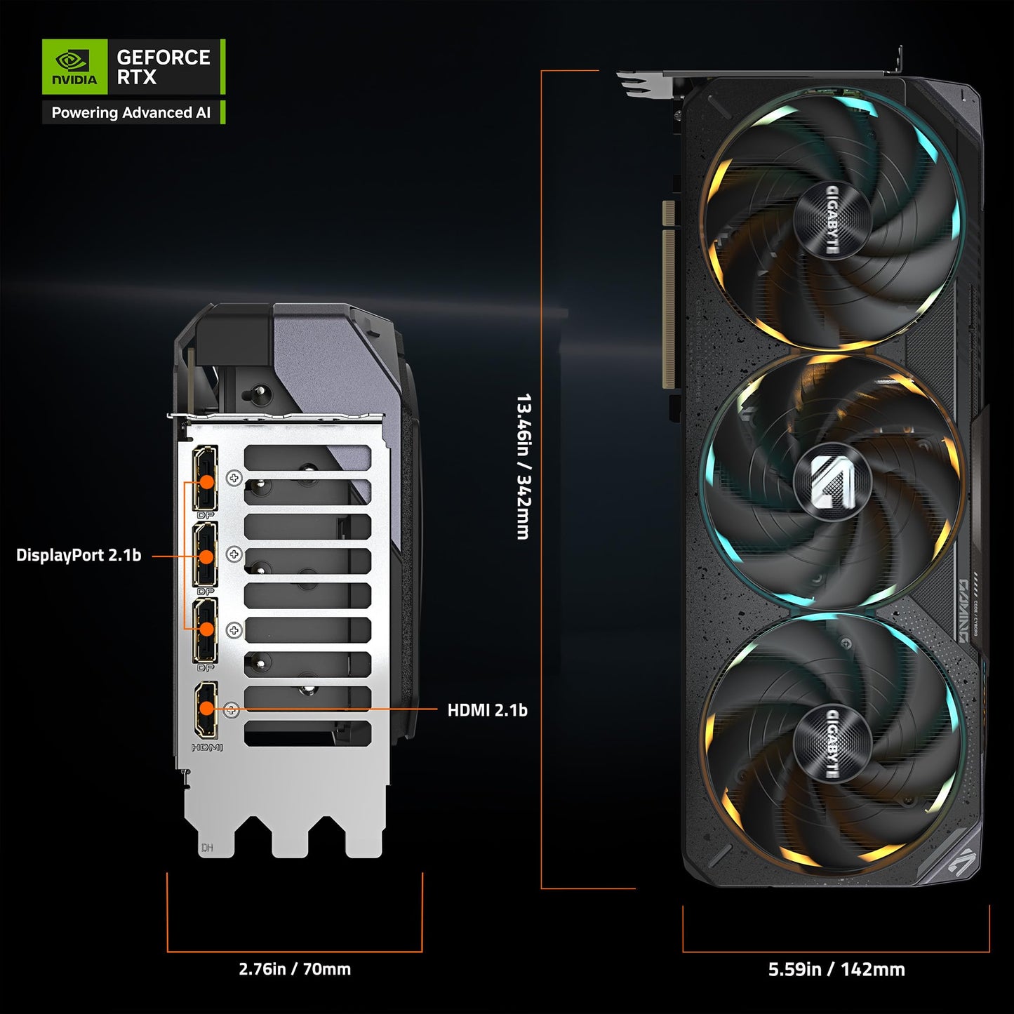 GIGABYTE GeForce RTX 5080 WINDFORCE OC SFF 16G Graphics Card, WINDFORCE Cooling System, 16GB 256-bit GDDR7, GV-N5080WF3OC-16GD Video Card comatible with Desktop