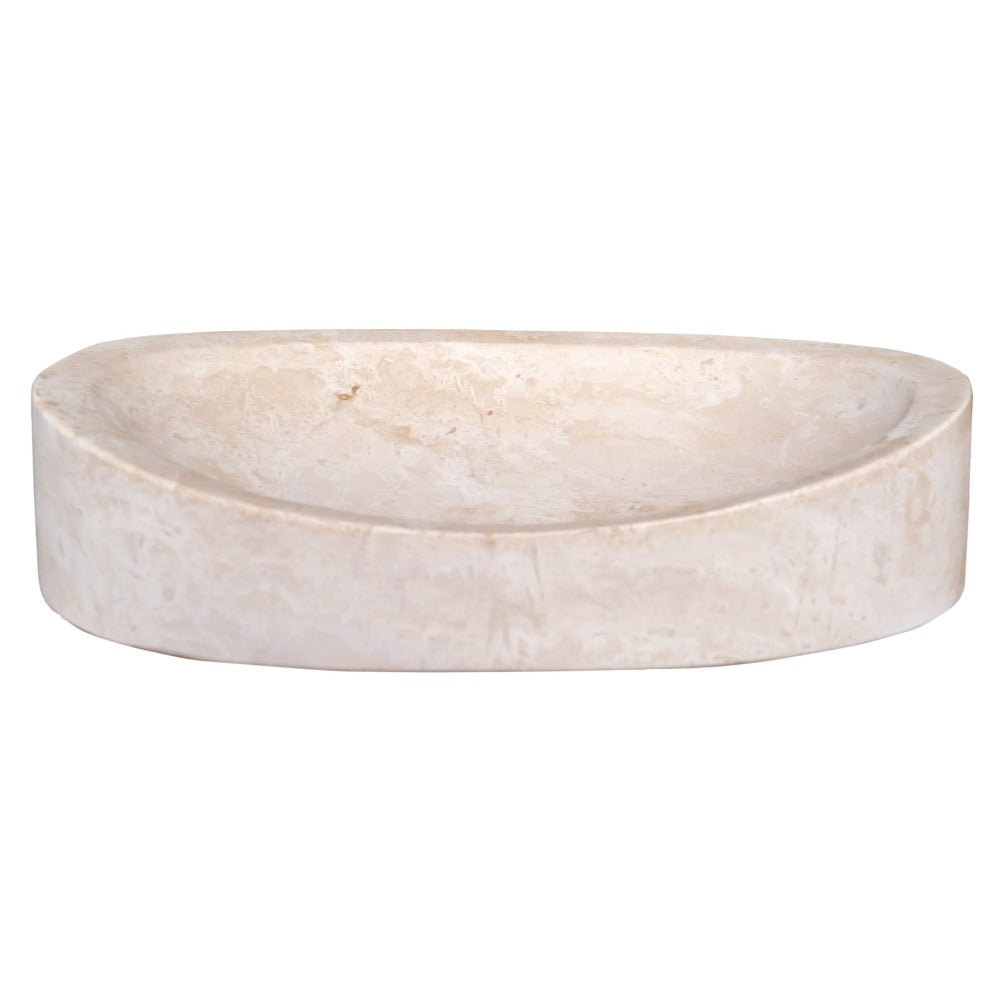 Light Travertine Honed and Filled Vessel Sink Natural Stone 16 x 21.5 x 6 Inches
