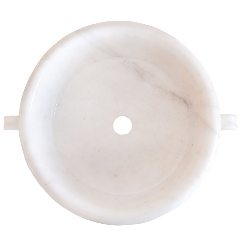 White Marble Vessel Sink Bowl - Polished 17x6 Diameter