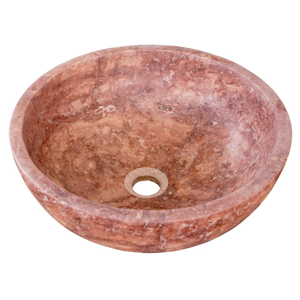 Premium Red Travertine Natural Stone Vessel Sink Honed Matte 16x6