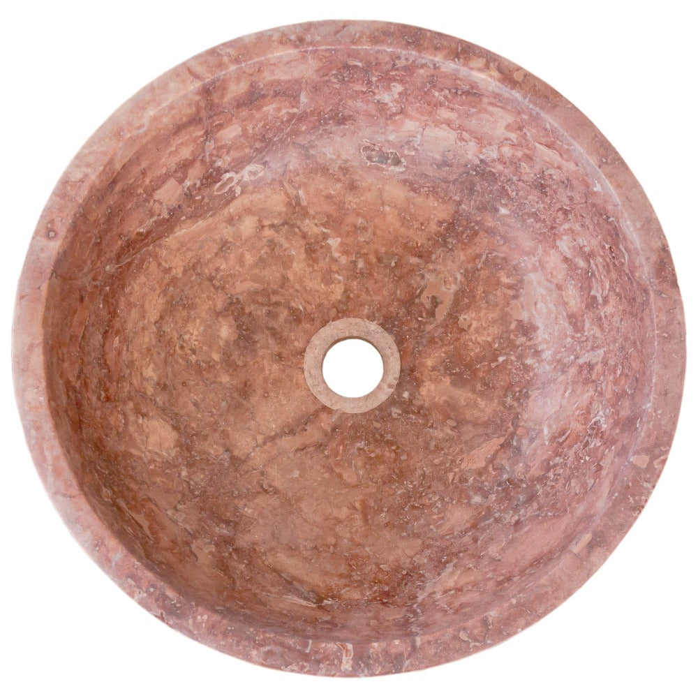 Premium Red Travertine Natural Stone Vessel Sink Honed Matte 16x6