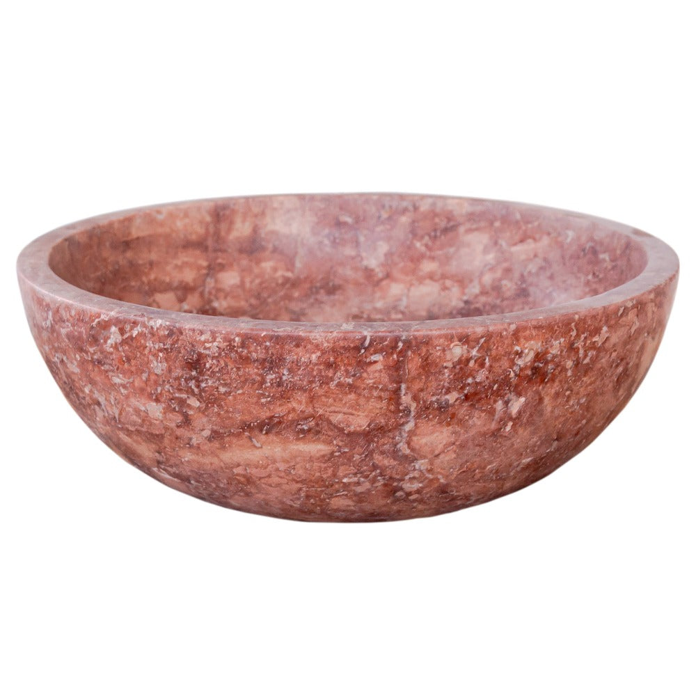 Premium Red Travertine Natural Stone Vessel Sink Honed Matte 16x6