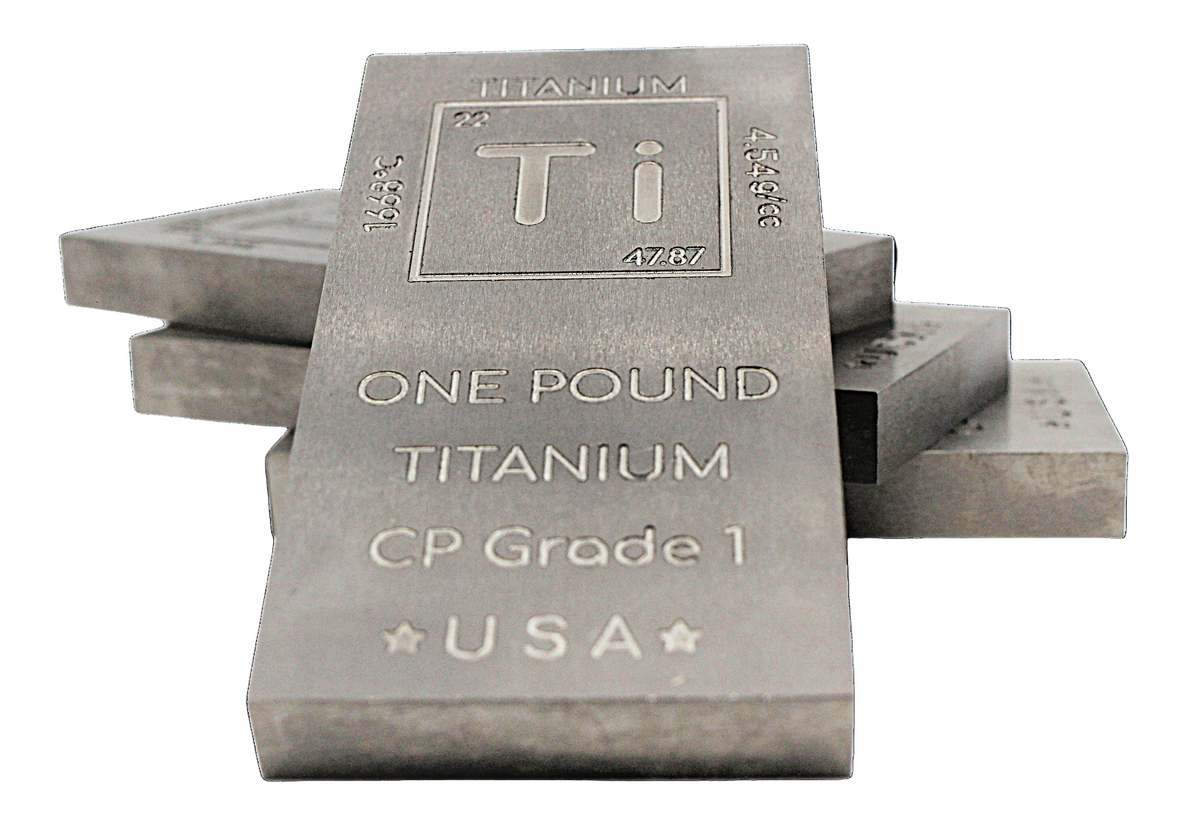Titanium Bar - 1lb Laser Engraved .999 Pure Bar Chemistry Element Design Unique Rare Metal Gift for Teachers Students Paperweight