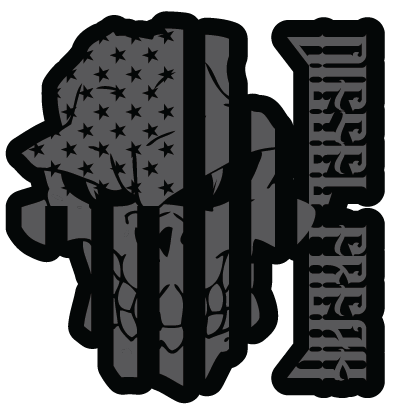 Grey Black Out American Skully Decal