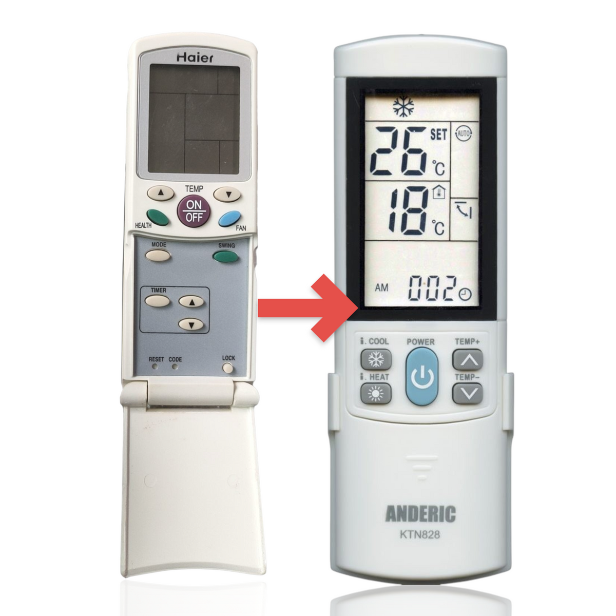 Anderic Substitute for Haier YRH17 Air Conditioner Remote Control [KTN828]