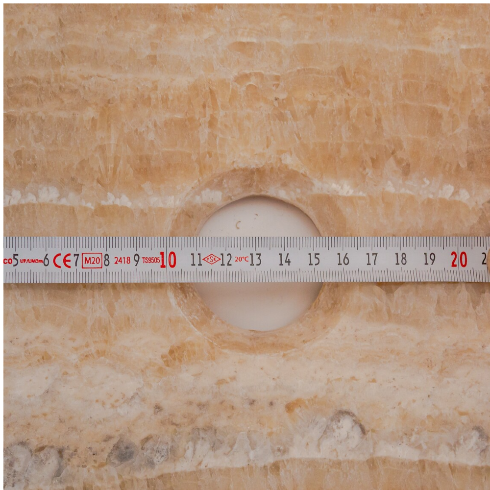 Handcrafted Honey Onyx Translucent Premium Natural Stone Vessel Sink 19x19x5 Inch