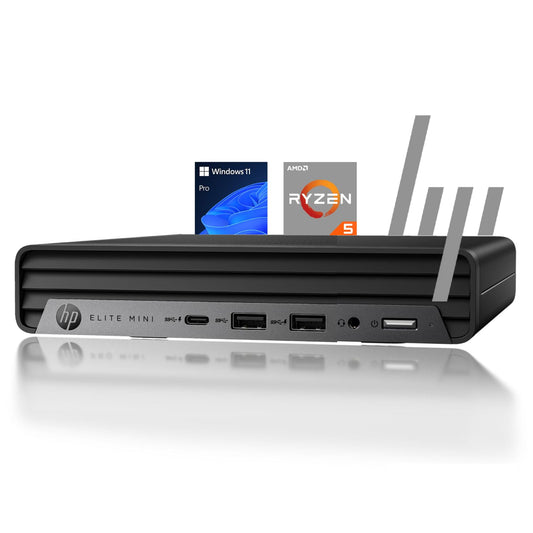 HP 2025 Elite 805 Mini PC Desktop Computer, AMD Ryzen 5 (Beat i7-11700T), Ultra-Quiet Design, 16GB RAM, 512GB PCIe SSD, Dual 4K Display Support, USB-C, Wi-Fi 6, Keyboard & Mouse, Windows 11