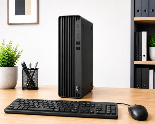 HP Desktop Computer Elite SFF G9| 6-core 5GHz Ryzen-5 Processor(1.3 Times Faster Than Intel i7-1255U) | 16GB DDR5 RAM, 512GB SSD| WiFi| Bluetooth| HDMI, USB, RJ-45| Windows 11 Pro| W/Wired KB & Mouse