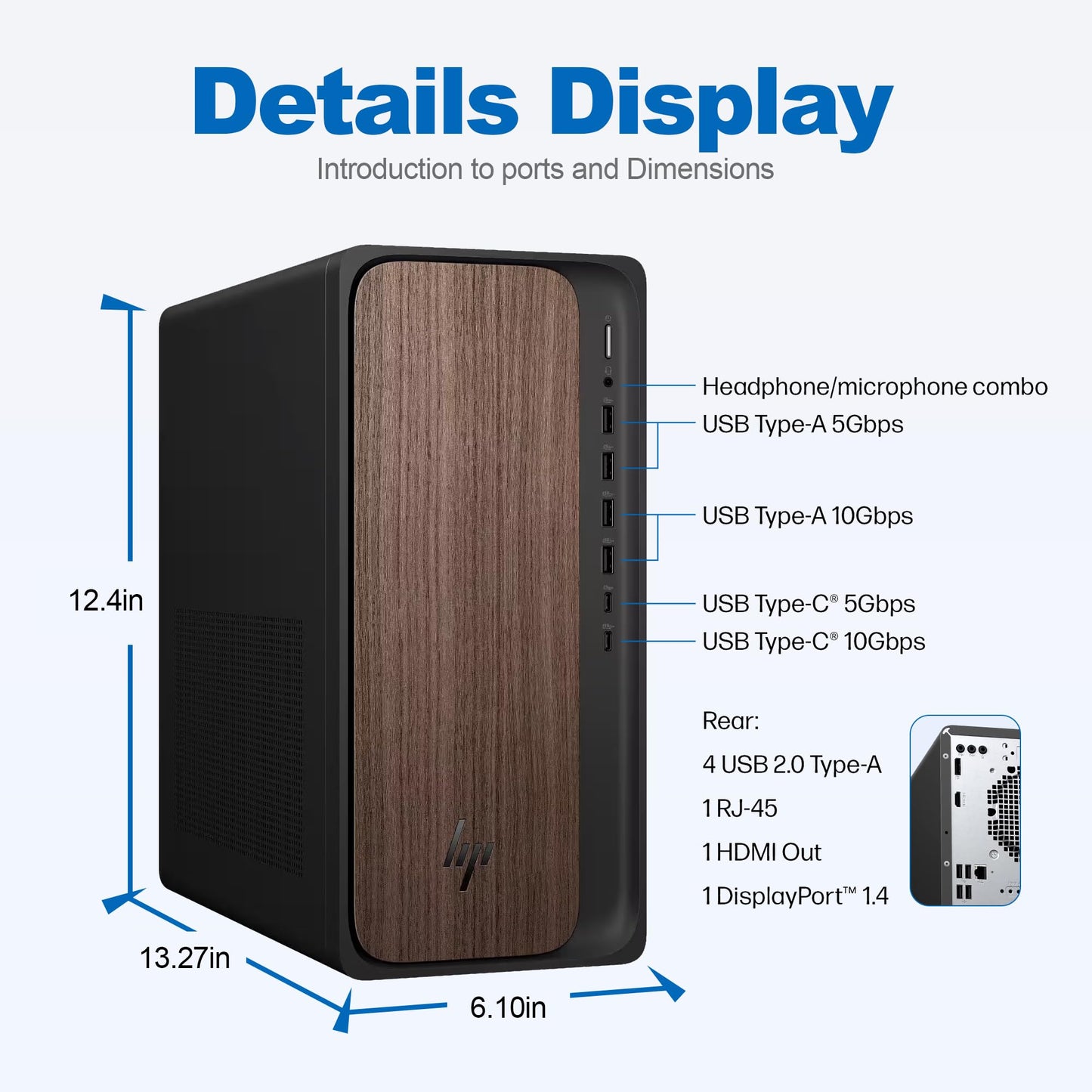 HP OmniDesk Desktop Computer – Intel Core Ultra 7 265, 16GB DDR5 1TB SSD, Sleek Dark Wood Design, AI-Ready Performance, Windows 11 Pro with Dockstation