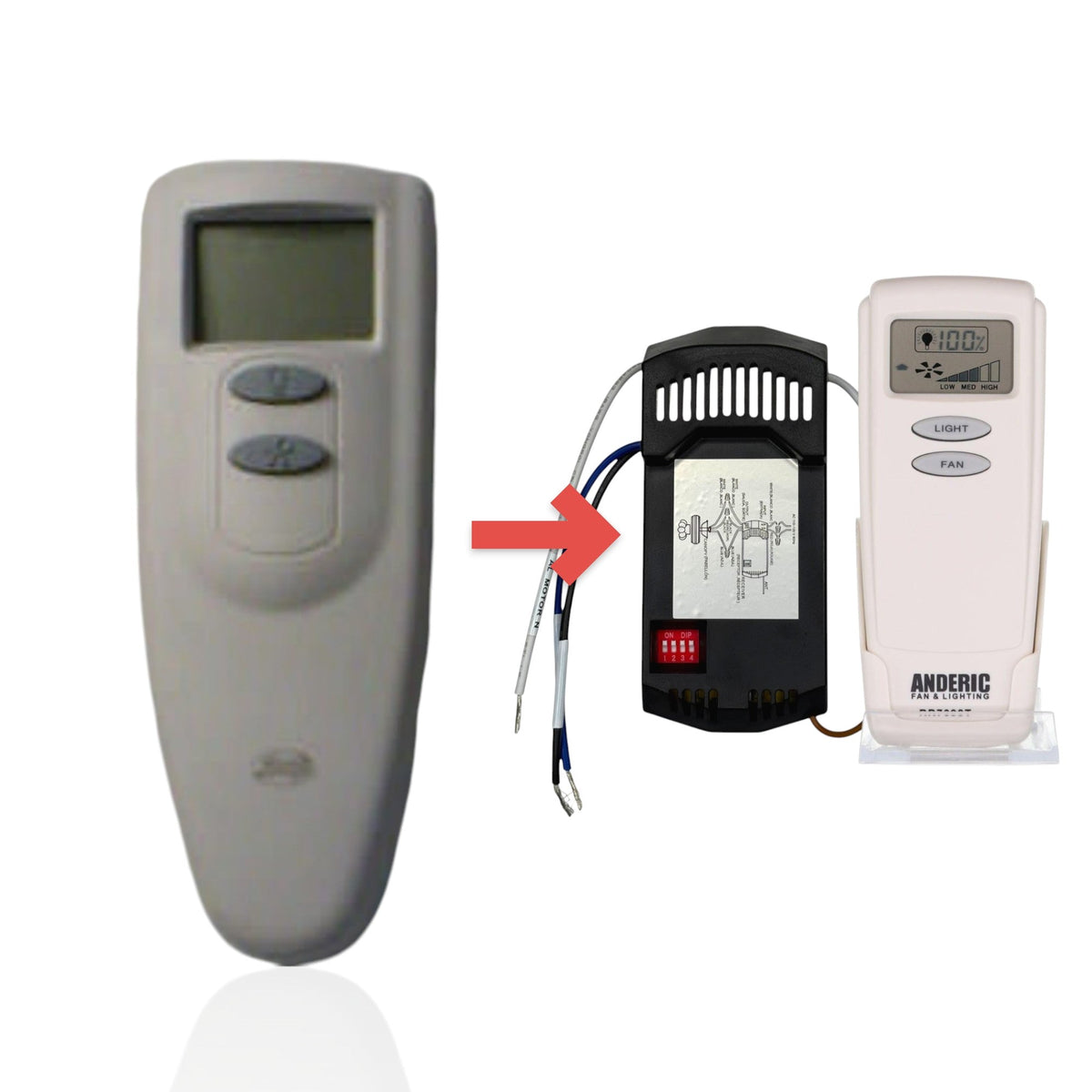 Anderic Substitute for Hunter 84592 IN2TX16 Ceiling Fan Remote Control [RR7099TKIT]