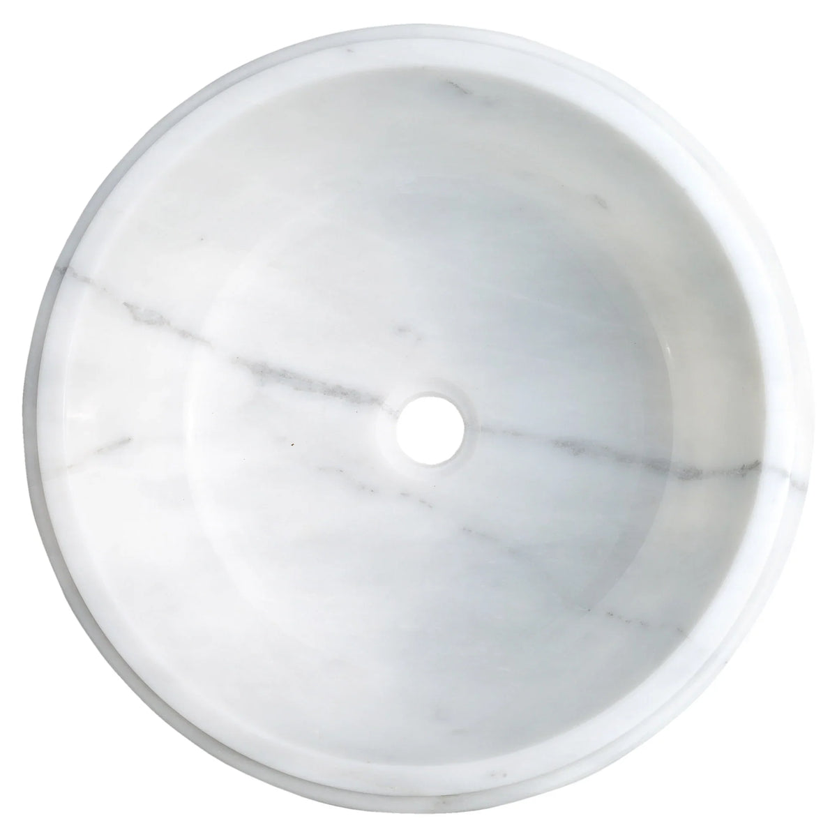 Carrara White Marble Waterfall Drop-in Sink Polished 17 inch