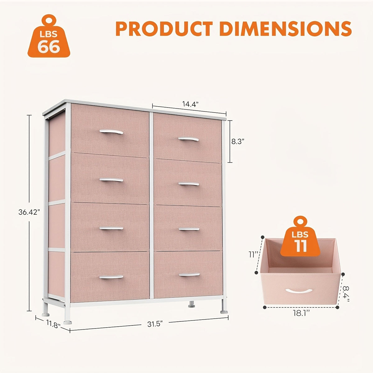 9-Drawer Fabric Dresser Storage Cabinet with Metal Frame