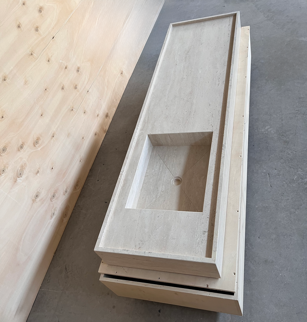 Travertine Marble Bathroom Sink - Handcrafted Statement Piece