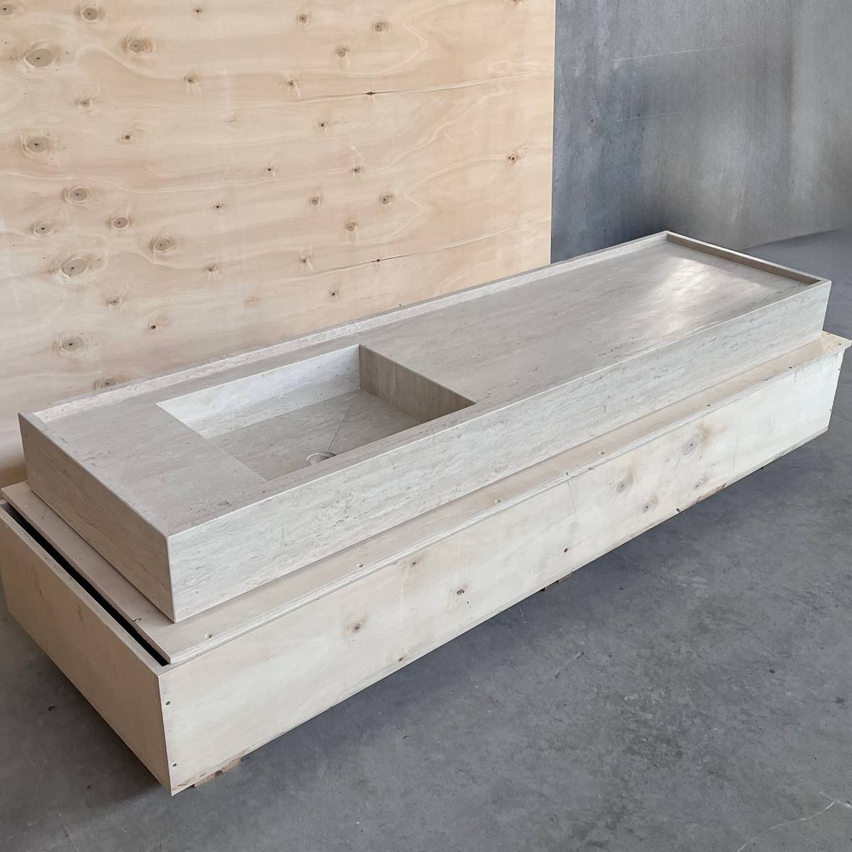 Travertine Marble Bathroom Sink - Handcrafted Statement Piece