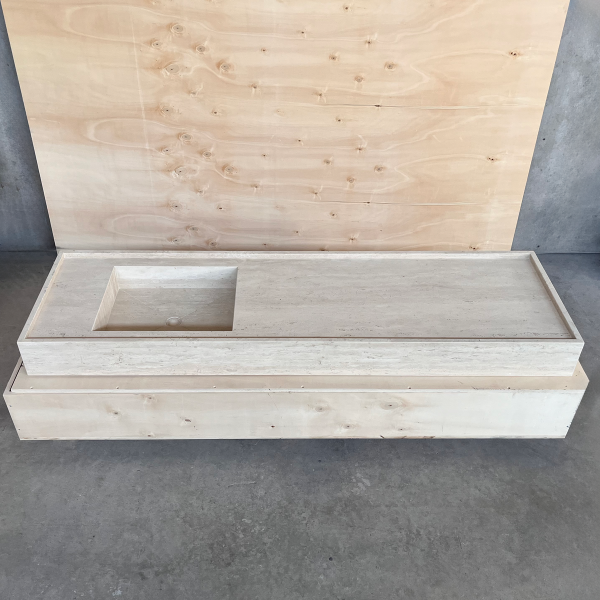Travertine Marble Bathroom Sink - Handcrafted Statement Piece
