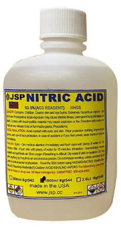 JSP 32oz Nitric Acid 69.8% 1000ml Concentrated ACS Lab Grade Best for Gold Refining