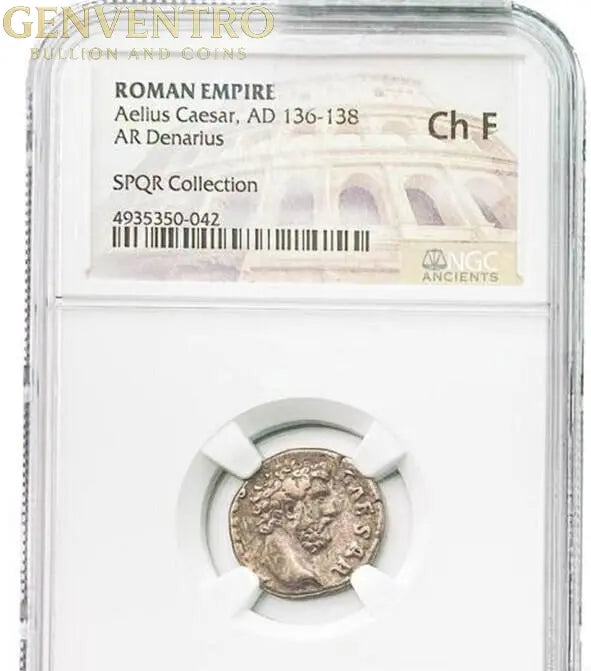 Roman Aelius Caesar, AD 136-138 Silver Denarius