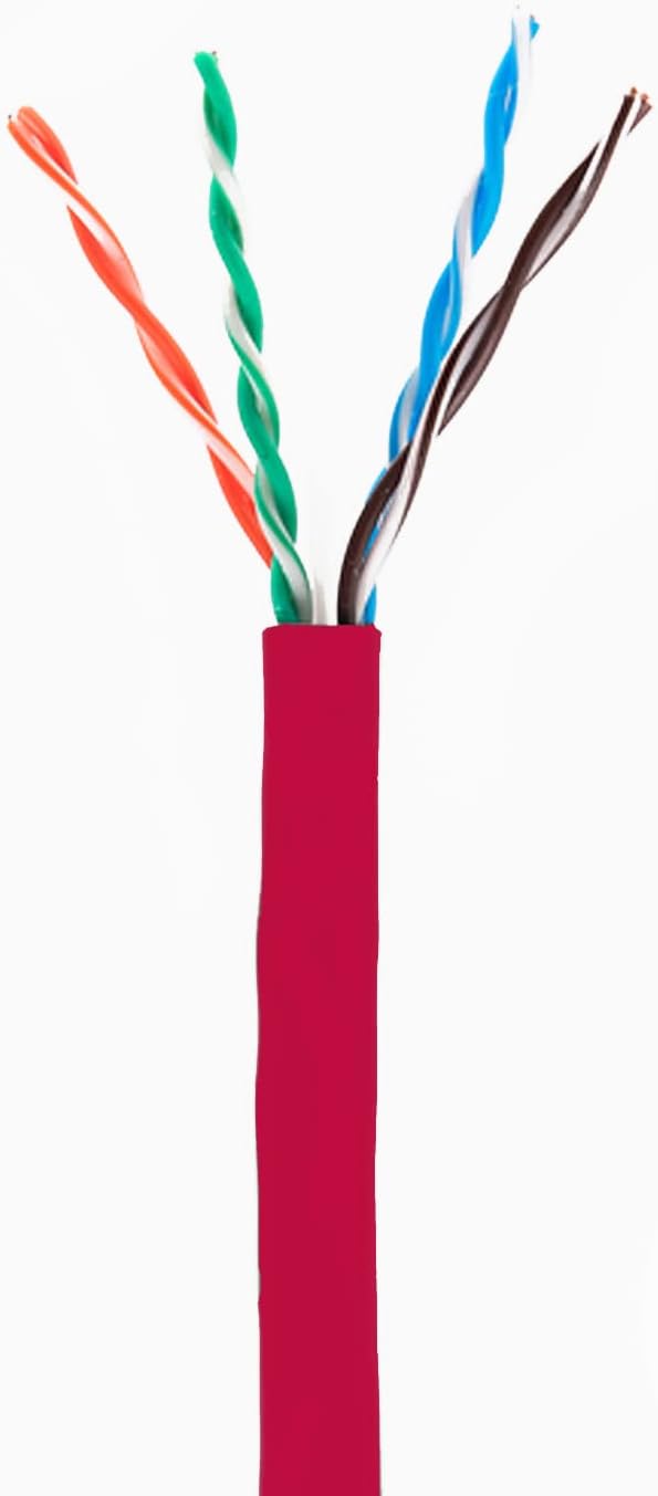 Infinity Cable Products Cat6 Riser (CMR) Ethernet Cable 1000ft Red 23AWG UTP 550MHz UL Certified Easy Pull Reelex II Box