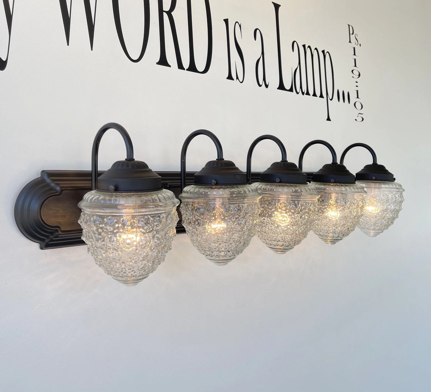 Bathroom Vanity Lighting Fixture of Antique Glass
