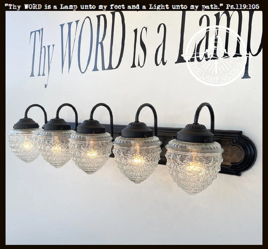Bathroom Vanity Lighting Fixture of Antique Glass